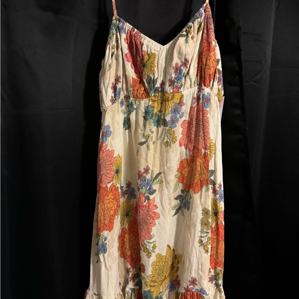 O'Neill Floral Maxi Dress with Spaghetti Straps